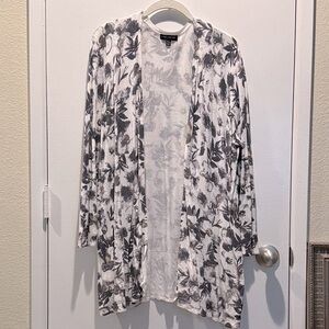 Lane Bryant Gray Floral cardigan